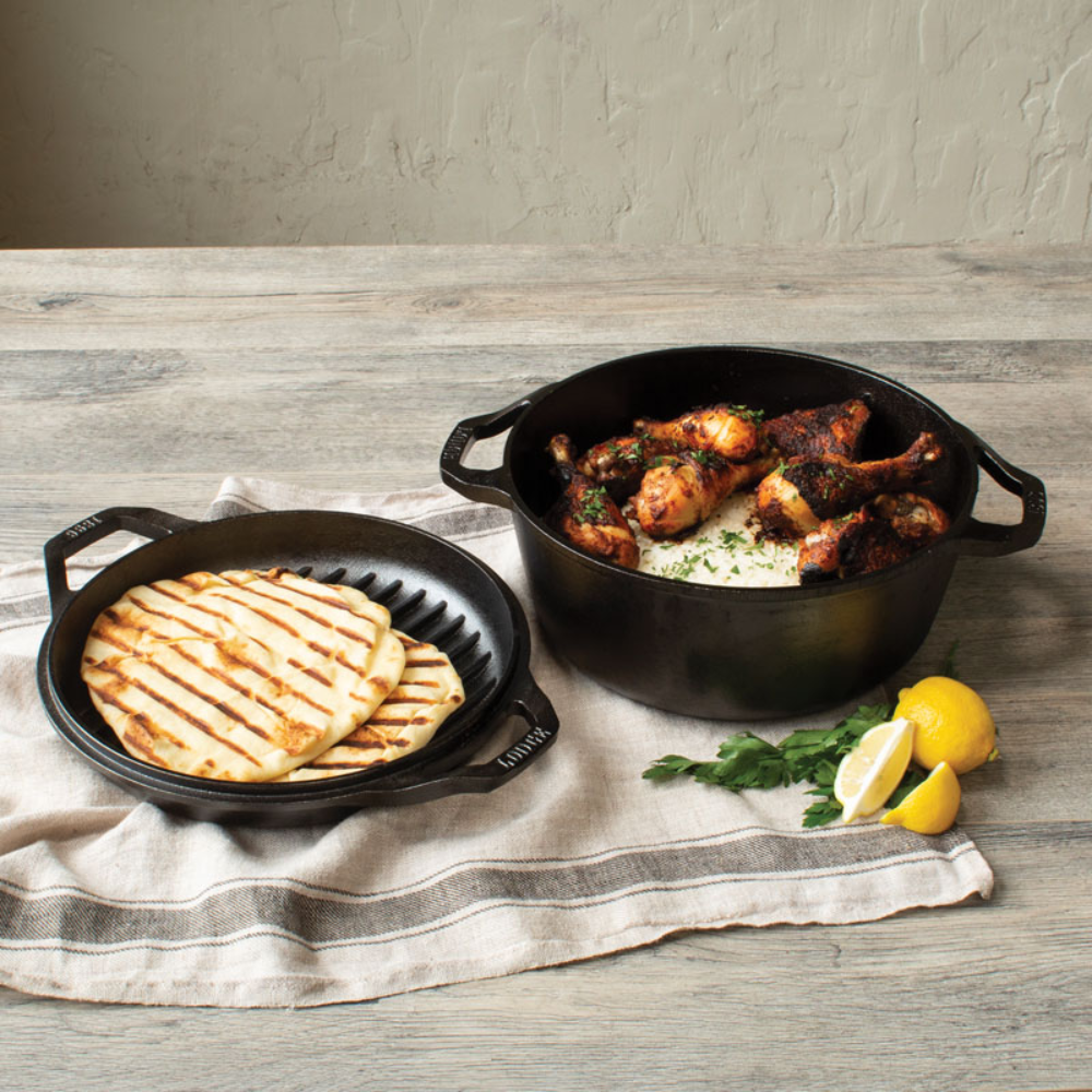 Lodge | LC6DDINT | Chef Collection 6 Quart Cast Iron Double Dutch Oven