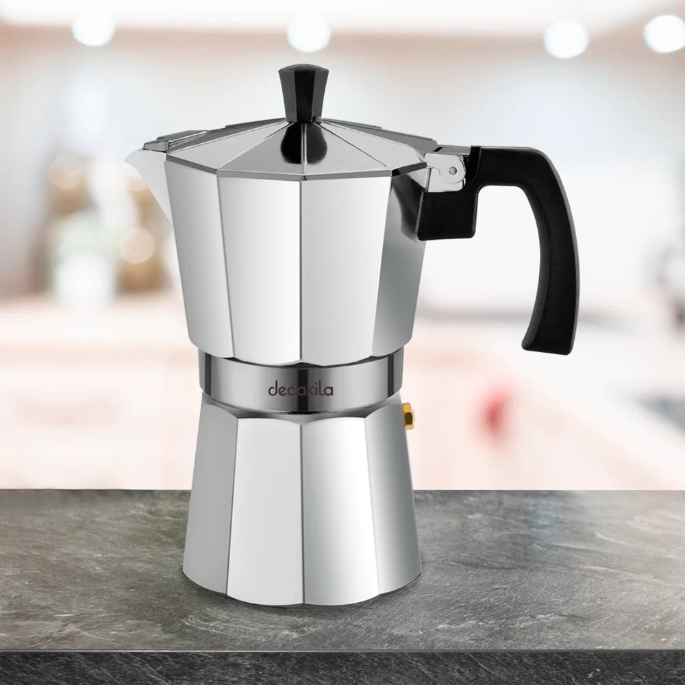 Decakila KMCF023M | Moka Pot | Stovetop Espresso Maker | Electric Coffee Maker | 6 Cups | 300ml | Food Grade Aluminium | No Warranty