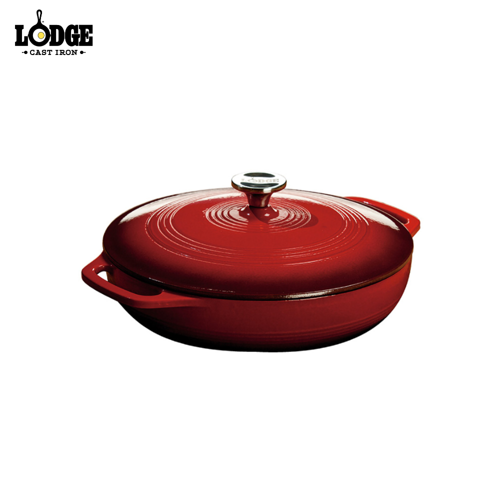 Lodge | EC3CC43 |  Cast Iron 3.6 Quart Red Enameled Cast Iron Covered Casserole