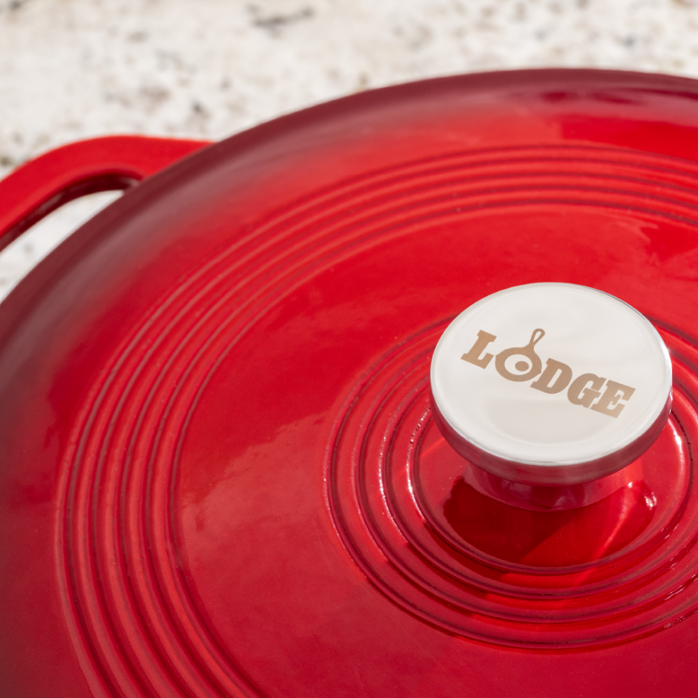 Lodge | EC3CC43 |  Cast Iron 3.6 Quart Red Enameled Cast Iron Covered Casserole