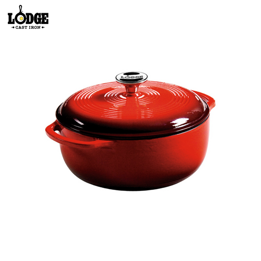 Lodge | EC4D43 | Cast Iron 4.5 Quart Red Enameled Cast Iron