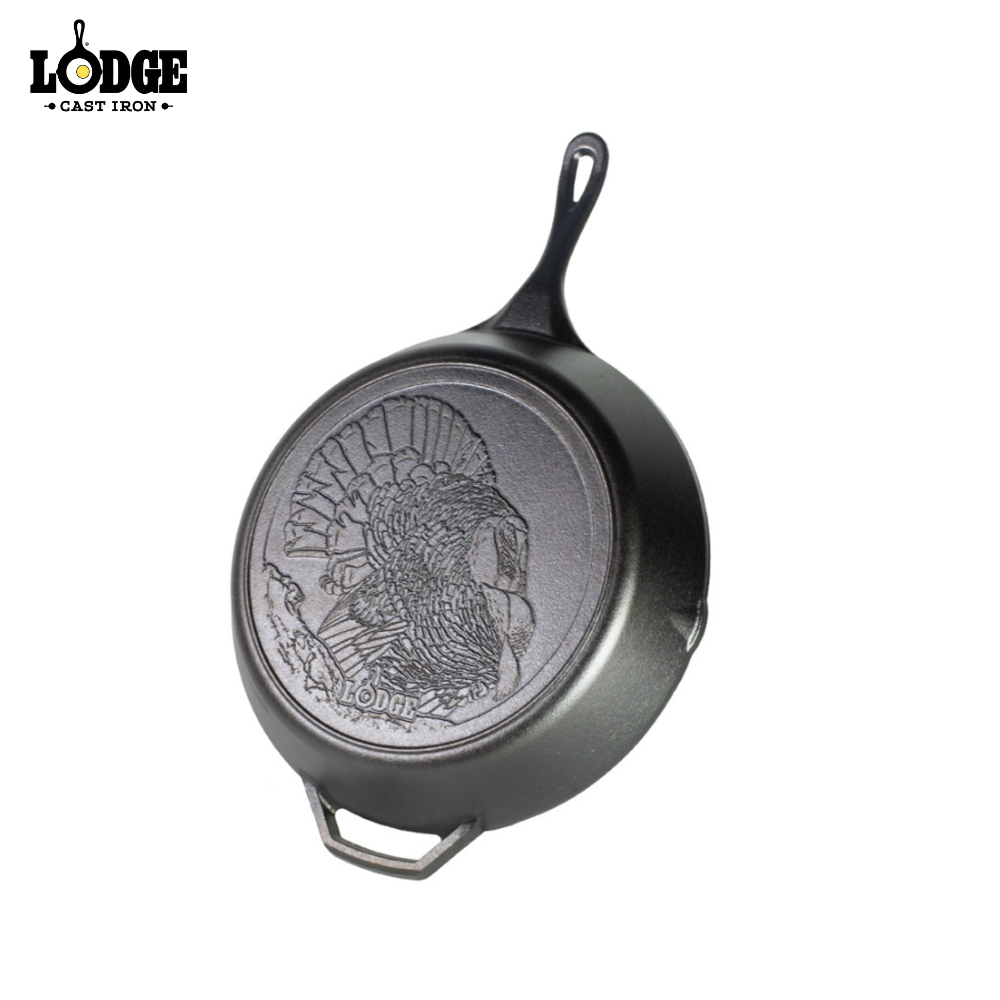 Lodge | L12SKWLTKY | Wildlife Series™ 33.6 cm Seasoned Cast Iron Turkey Skillet