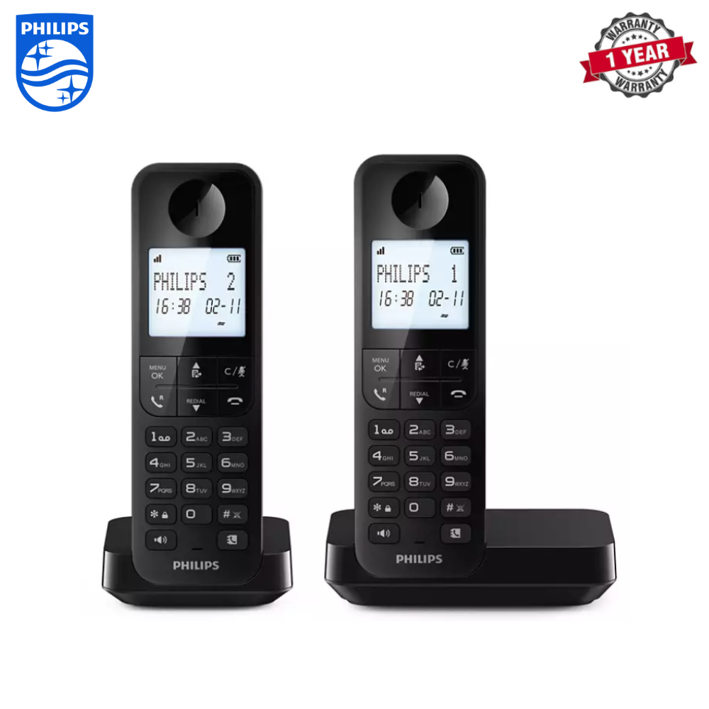 Philips | D2702B/90 | Cordless Phone Duo | 1 Year Warranty