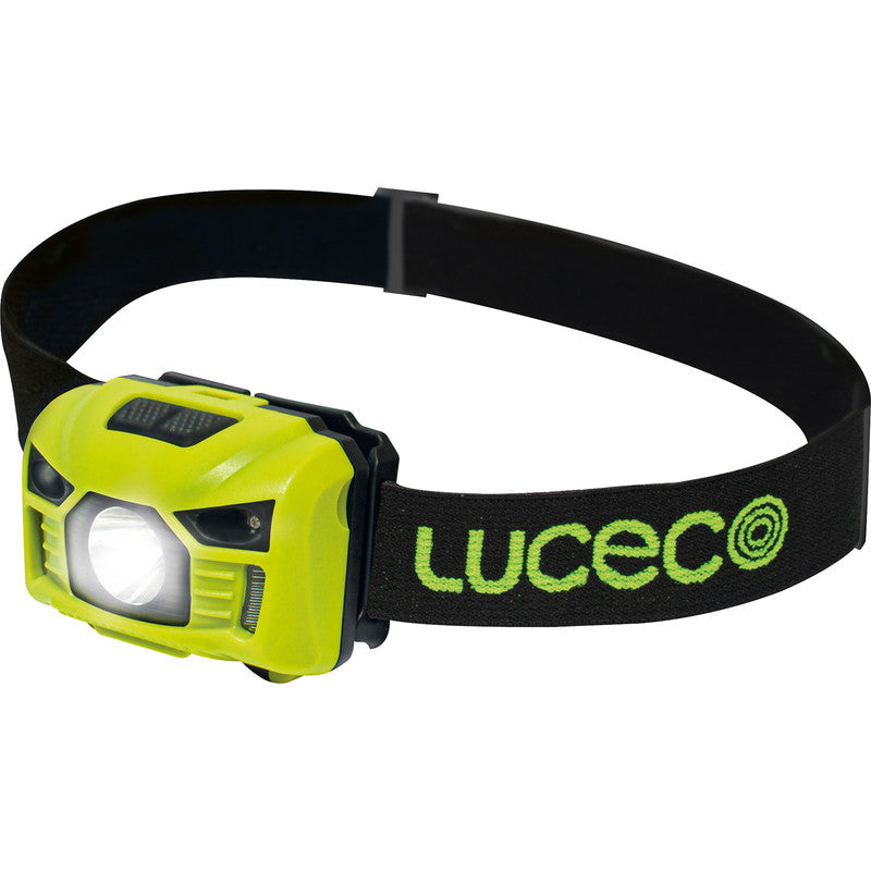 Luceco | LILH15P65 | LED USB Rechargeable PIR Inspection Head Torch, 3W, Green | 1 Year Warranty