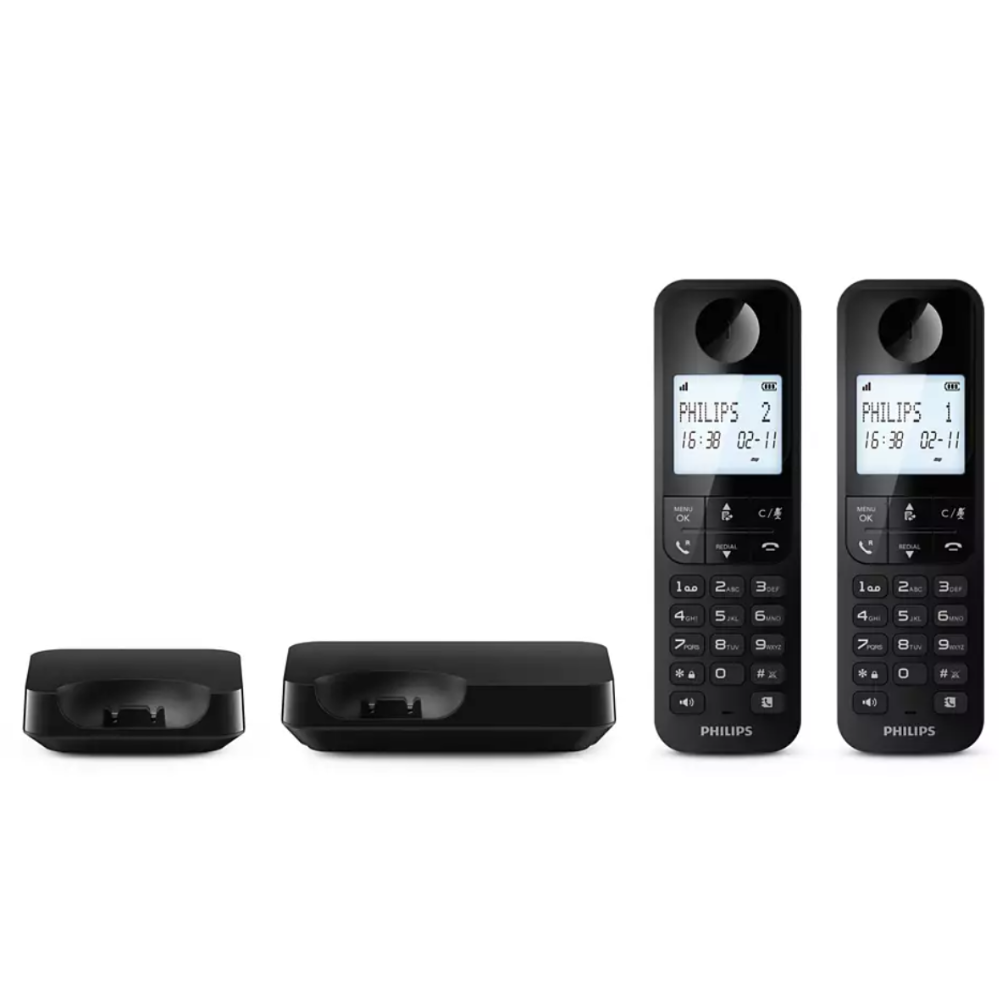 Philips | D2702B/90 | Cordless Phone Duo | 1 Year Warranty