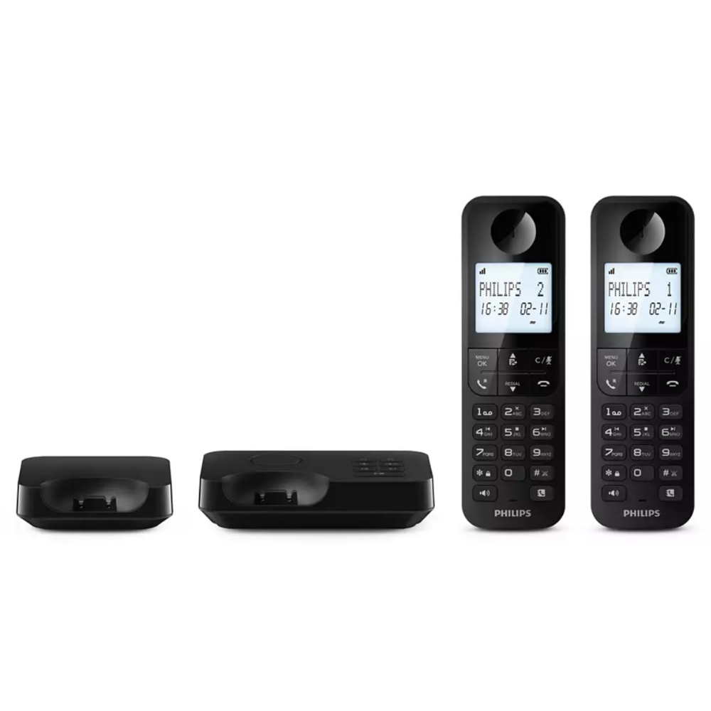 Philips | D2752B/90 | Cordless Phone Duo with Answering Machine | 1 Year Warranty