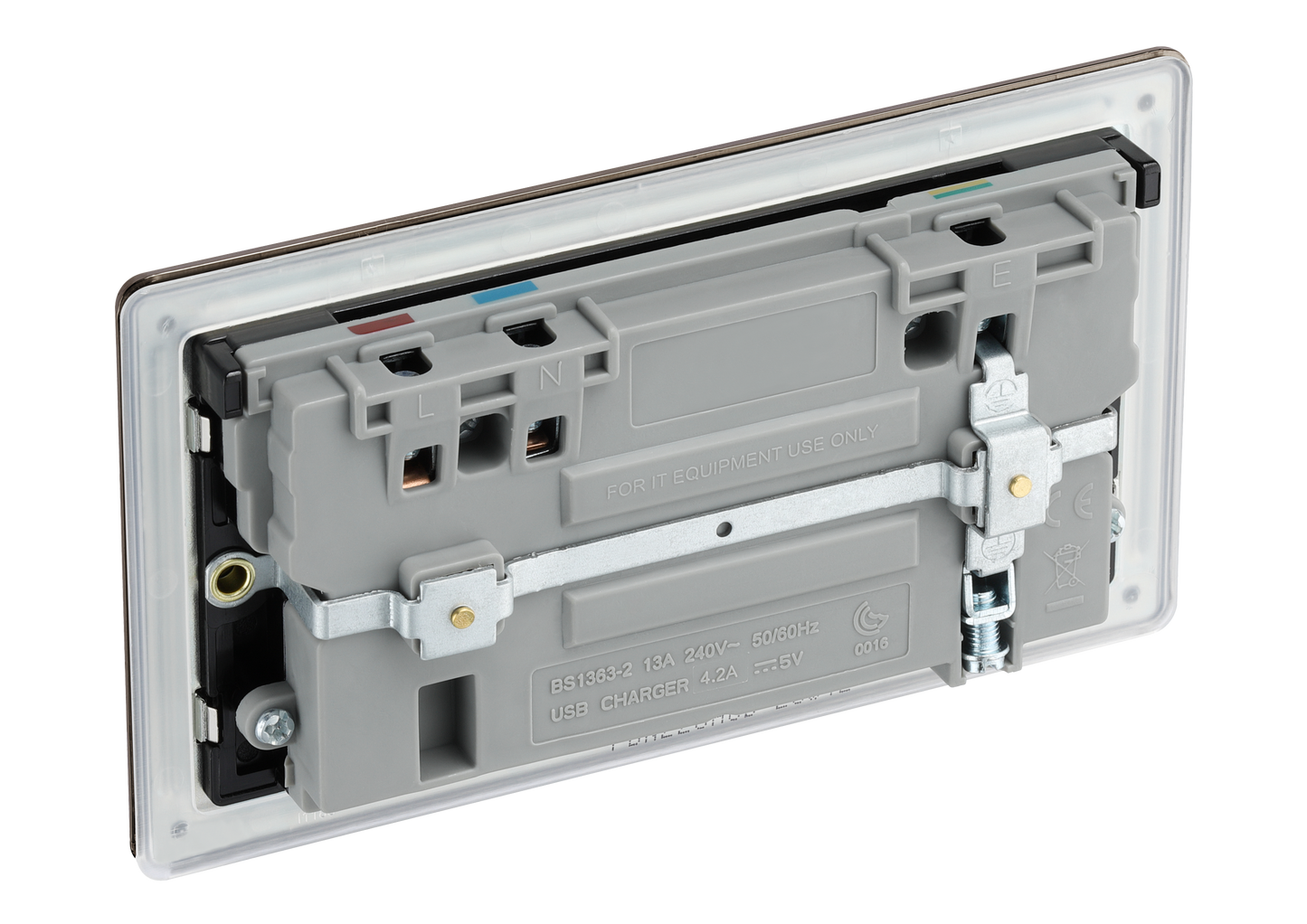 British General | FBN22UACB | Double Gang USB Type-C Smart Charging Switched Socket | 10 Years Warranty