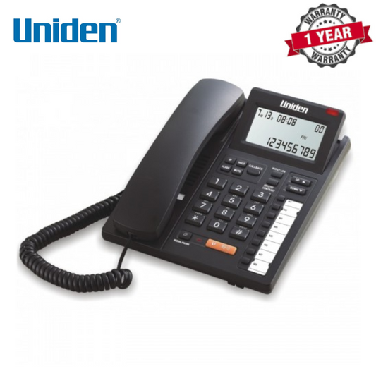 Uniden | AS7411 | Bug LCD Corded Phone Music On Hold Function | 1 Year Warranty