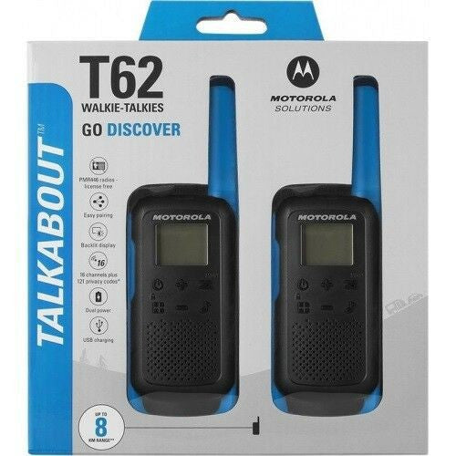 Motorola Solutions | T62 | Talkabout T62 Walkie Talkie - 8KM, Blue | 1 Year Warranty