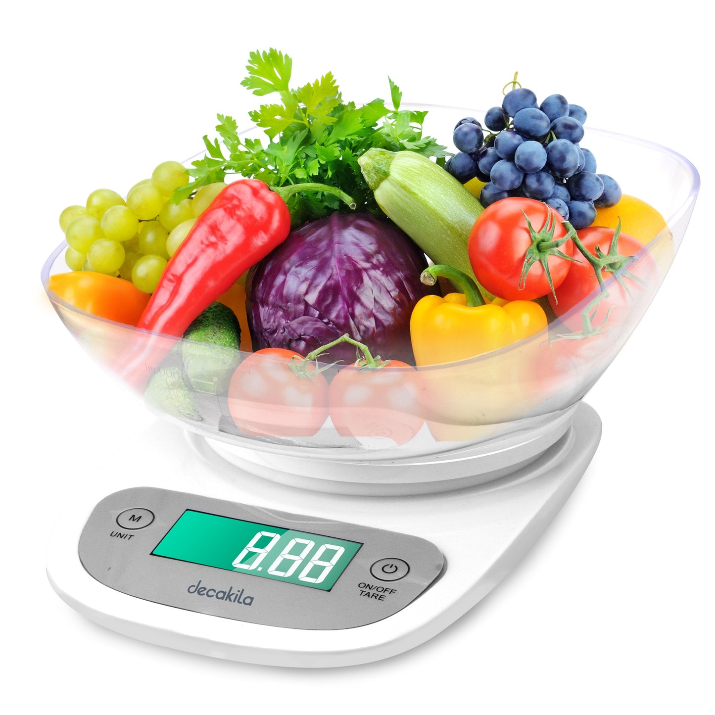 Decakila KMTT092W | Kitchen Scale | 2-5000g | LCD Display | unit: g,kg,oz,lb,ml / LCD with Backlight | 1 Year Warranty