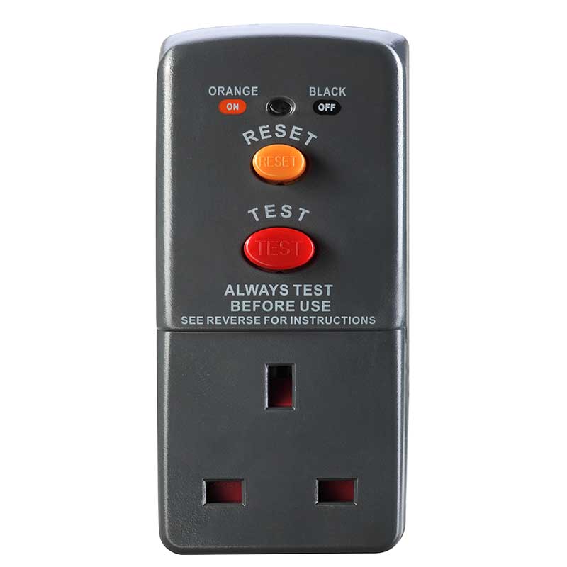 Masterplug | ARCDKG | RCD Safety Adaptor, Black | 3 Years Warranty