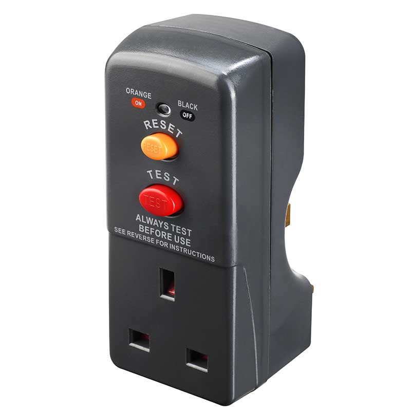 Masterplug | ARCDKG | RCD Safety Adaptor, Black | 3 Years Warranty