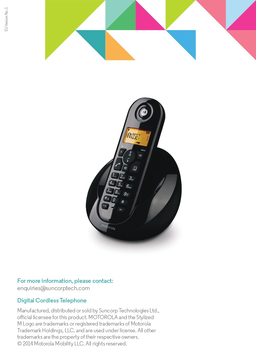 Motorola | C601 | Curve Design Digital Cordless Phone | 2 Year Warranty