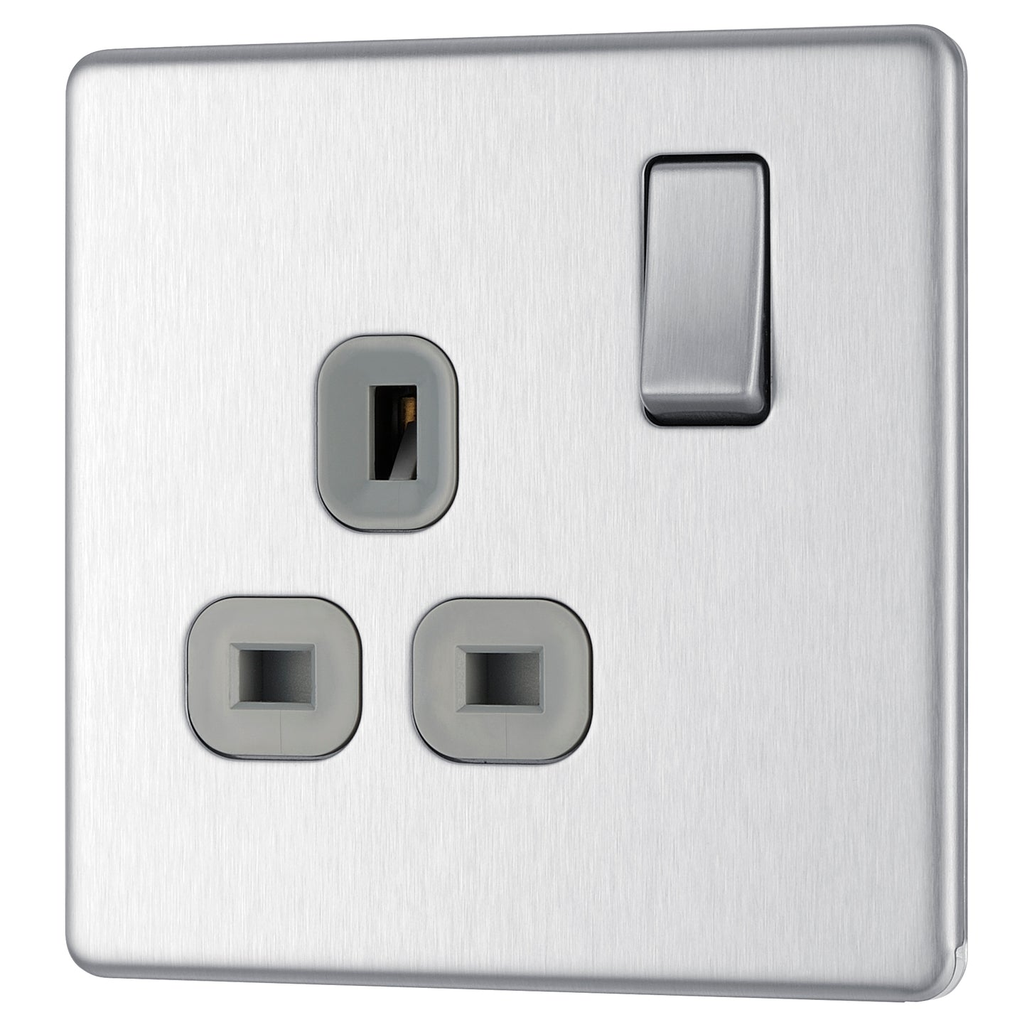 British General | FBS21G | Flatplate Screwless Single Gang Switched Socket | 25 Years Warranty