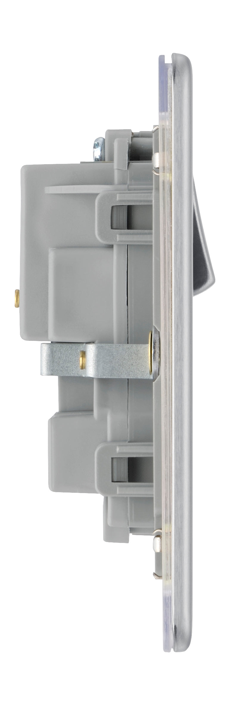 British General | FBS22G | Flatplate Screwless Double Gang Sockets with Switches | 25 Years Warranty