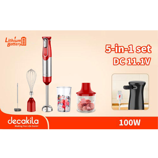 Decakila | KMJB021R | Decaprime | 5-in-1 Cordless Hand Blender, 100W  | 1 Year Warranty