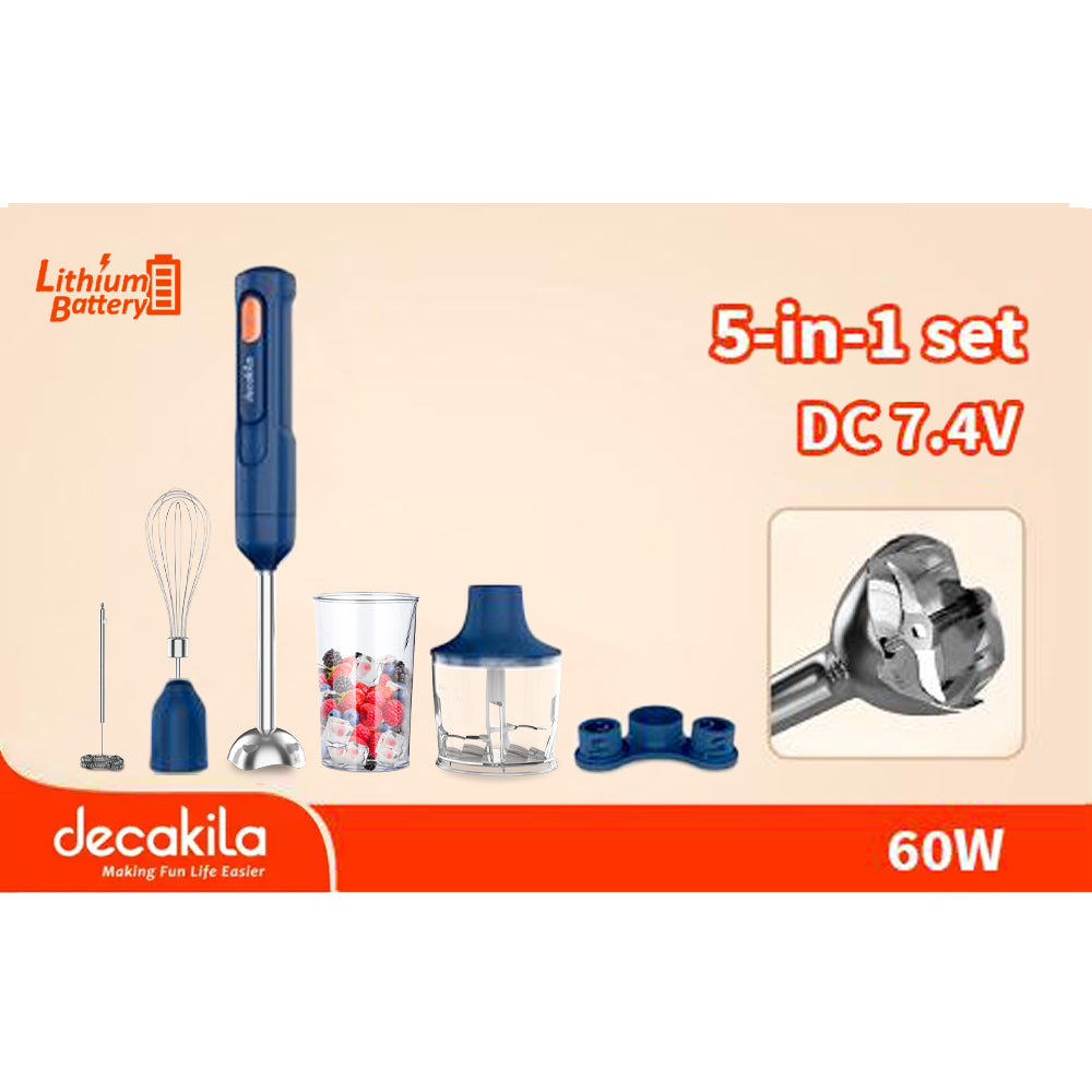 Decakila | KMJB042L/W | Decalife | 5-in-1 Cordless Hand Blender, 60W, SUS Shaft Blend Rod | 1 Year Warranty