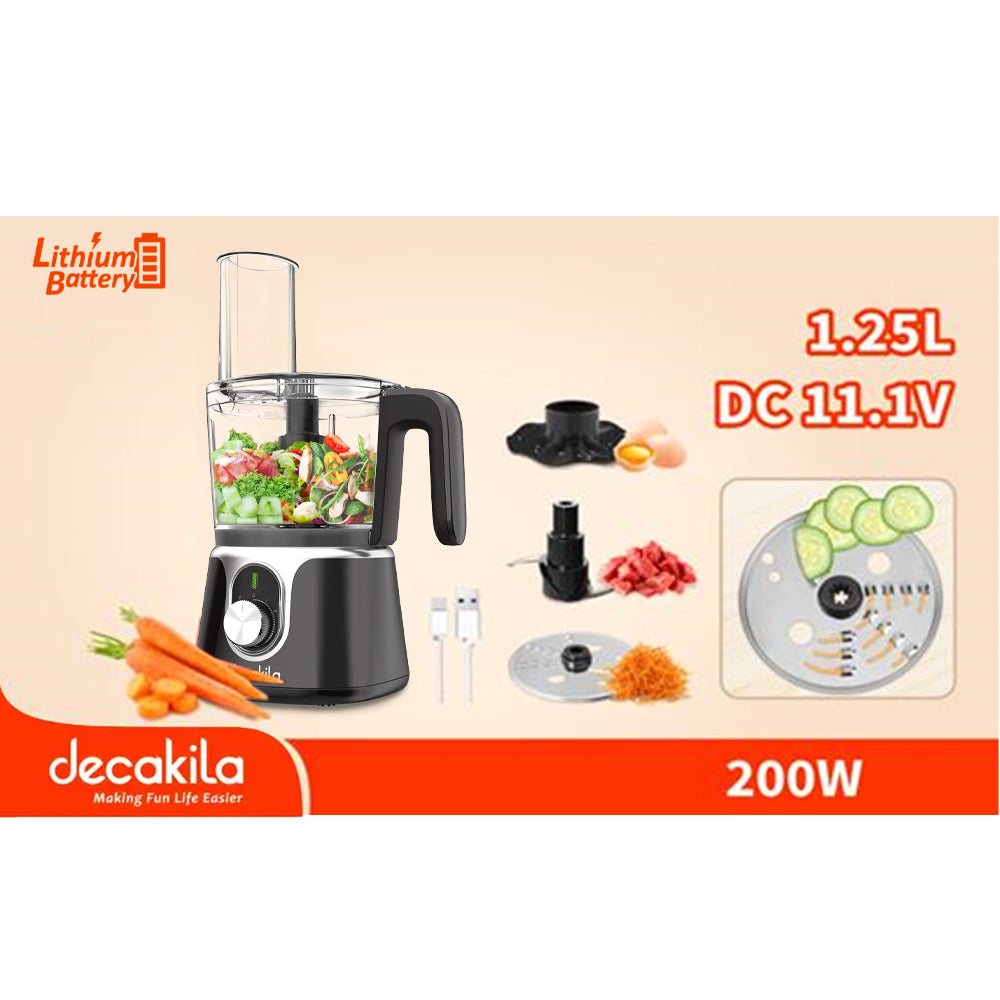 Decakila | KMMG005B/R | Decaprime | Cordless Food Processor, 200W | 1 Year Warranty