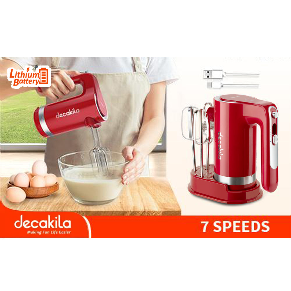 Decakila | KMMX006B/R | Decaprime | Cordless Hand Mixer, 90W, 7-Speed Control | 1 Year Warranty