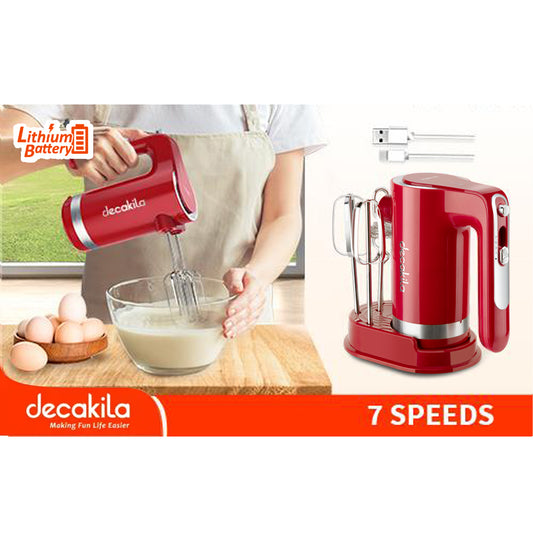 Decakila | KMMX006B/R | Decaprime | Cordless Hand Mixer, 90W, 7-Speed Control | 1 Year Warranty