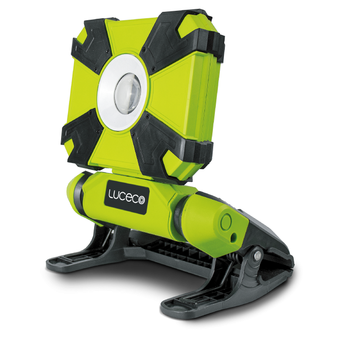 Luceco | LCWR9G60 | Portable LED Mini Clamp Work Light, 9W, Green | 1 Year Warranty