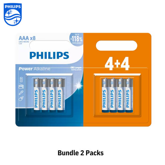 Philips | 8AAA Power Alkaline Battery | LR03P8B/40 | Bundle 2 Packs