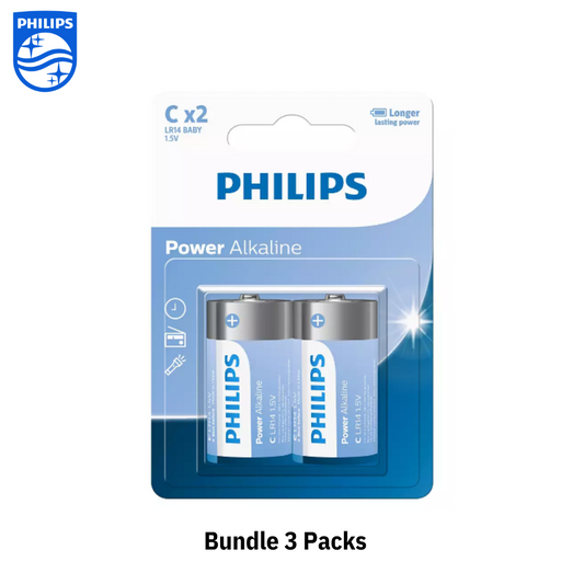 Philips | Blister pack 2C Power Alkaline Battery | LR14P2B/40 | Bundle 3 Packs