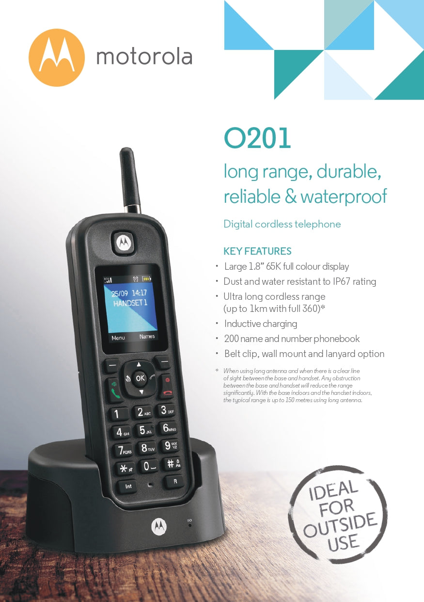 Motorola | O201 |Long Range Digital Cordless Telephone | 2 Year Warranty