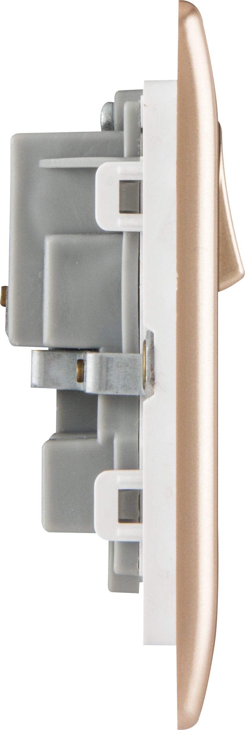 British General | PCCH22 | Neo Slimline Double Gang Switched Socket, Champagne | 25 Years Warranty