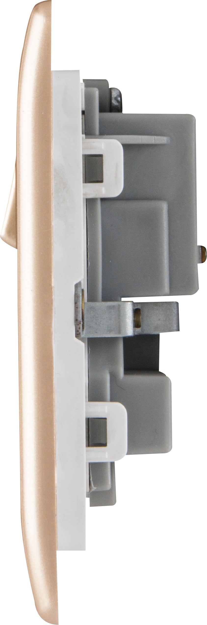 British General | PCCH22 | Neo Slimline Double Gang Switched Socket, Champagne | 25 Years Warranty