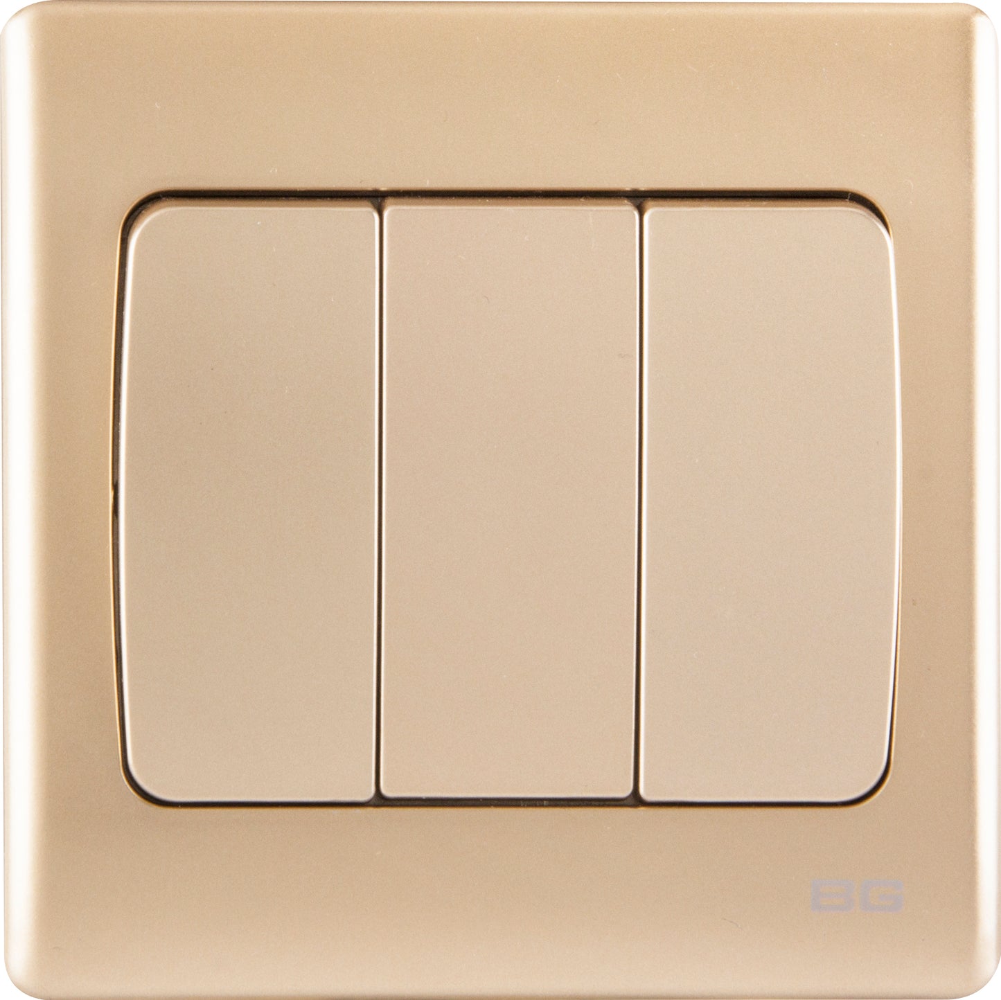 British General | PCCH43W | Neo Slimline 3 Mega Rocker 2-Way Switches, Champagne | 25 Years Warranty