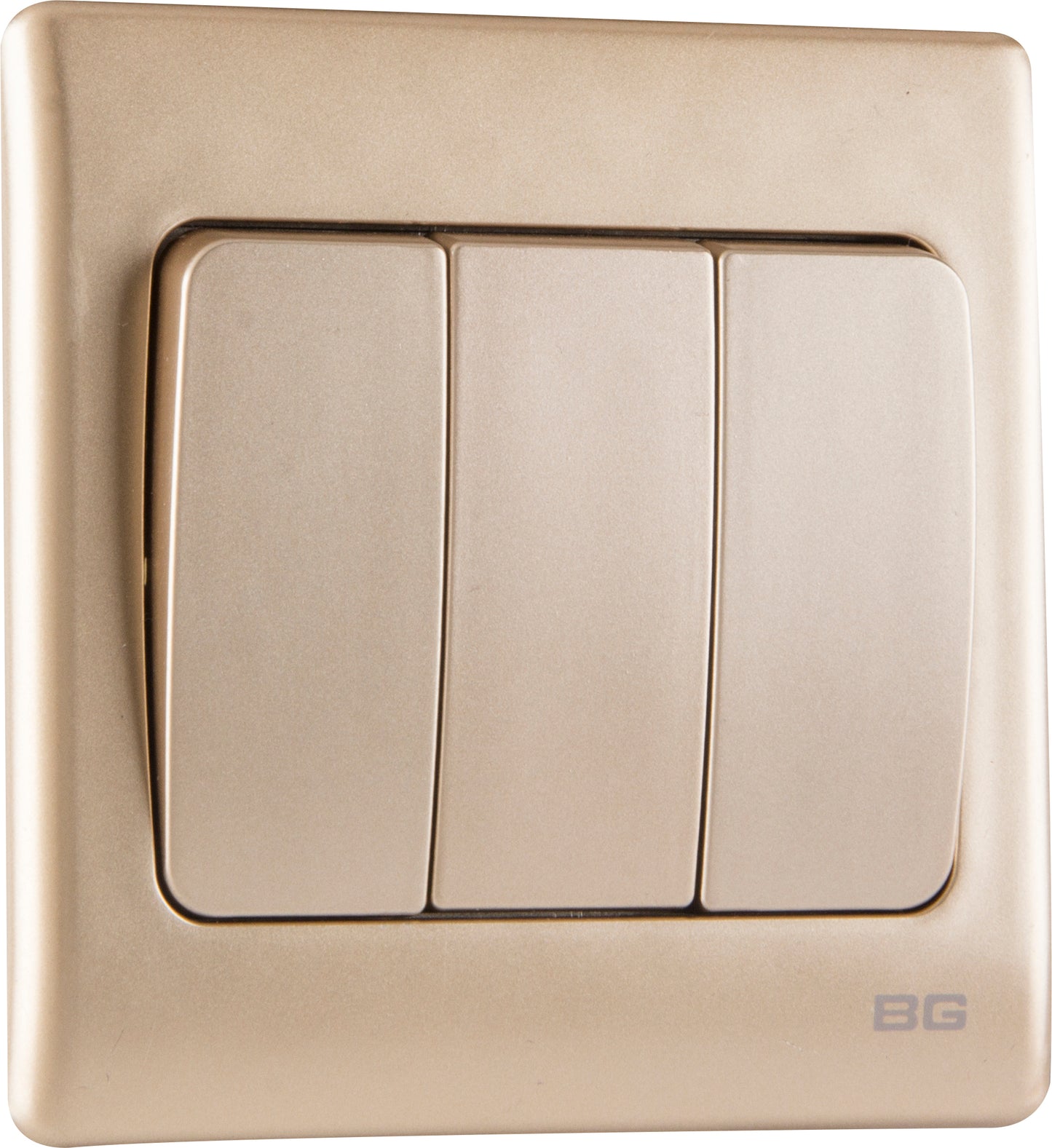 British General | PCCH43W | Neo Slimline 3 Mega Rocker 2-Way Switches, Champagne | 25 Years Warranty