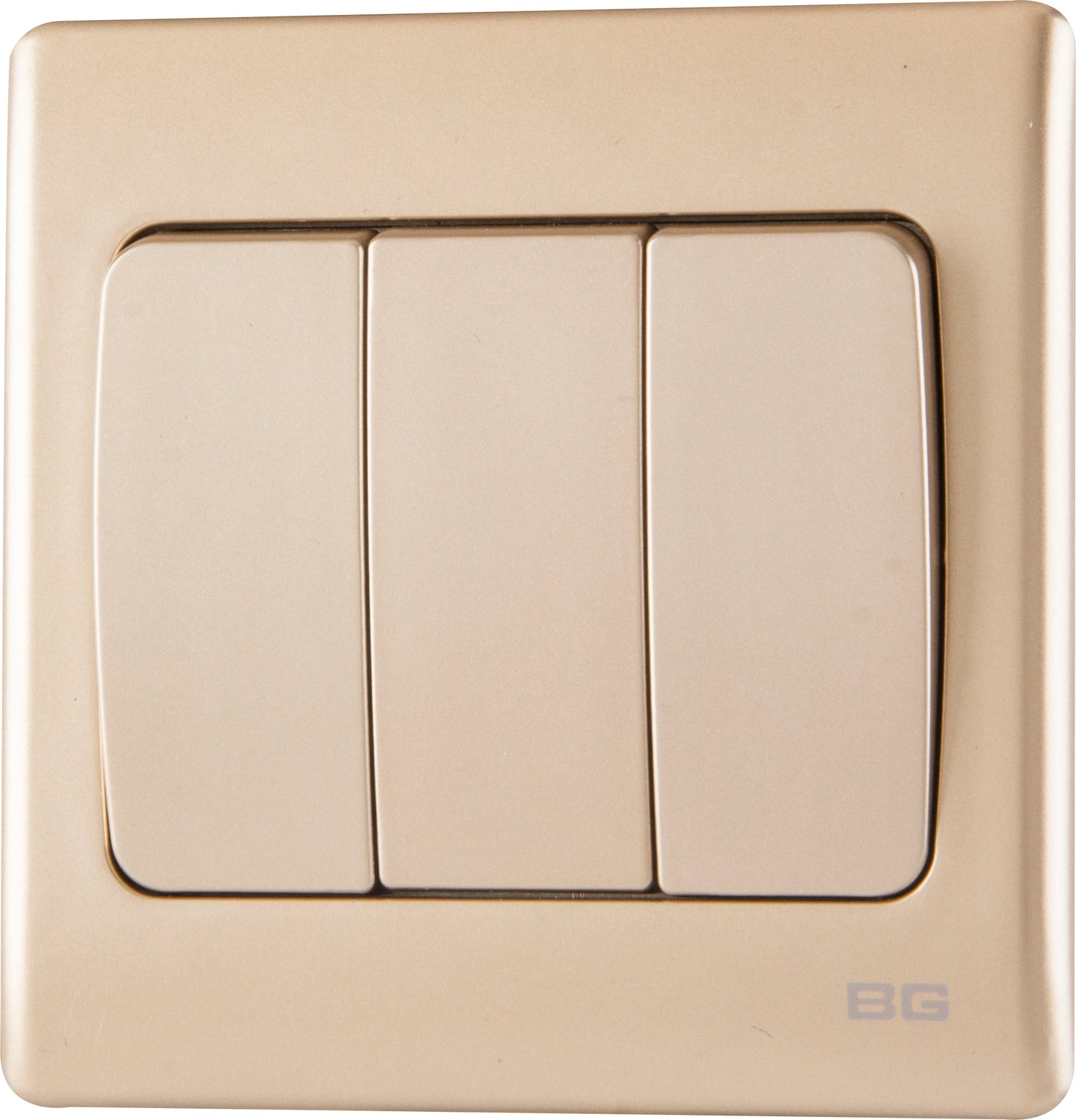 British General | PCCH43W | Neo Slimline 3 Mega Rocker 2-Way Switches, Champagne | 25 Years Warranty