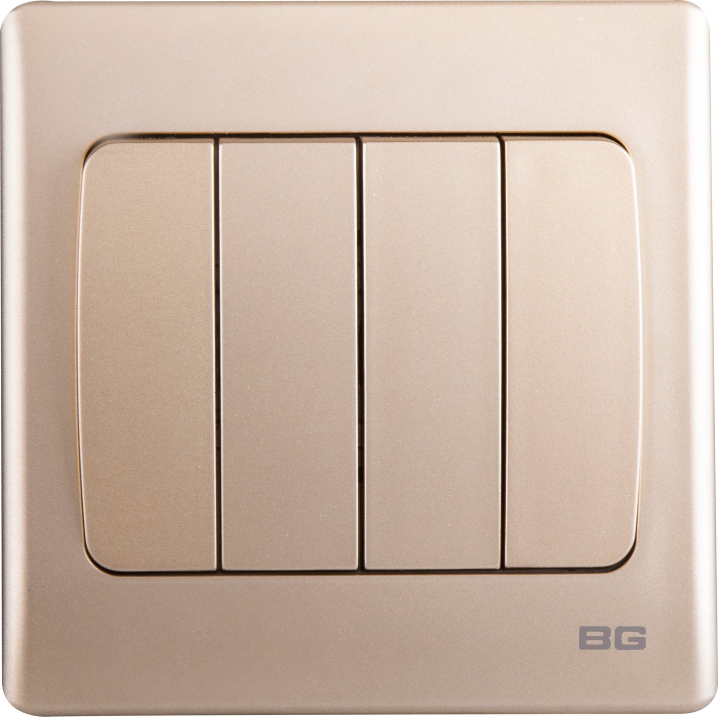 British General | PCCH44W | Neo Slimline 4 Mega Rocker 2-Way Switches, Champagne | 25 Years Warranty