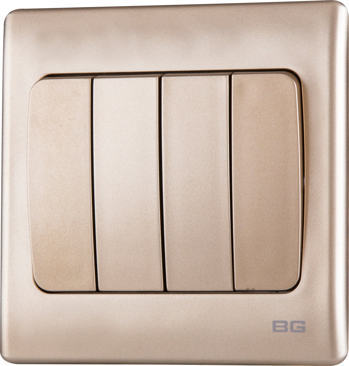 British General | PCCH44W | Neo Slimline 4 Mega Rocker 2-Way Switches, Champagne | 25 Years Warranty