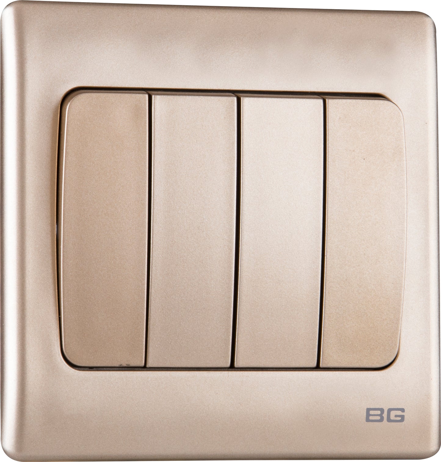 British General | PCCH44W | Neo Slimline 4 Mega Rocker 2-Way Switches, Champagne | 25 Years Warranty