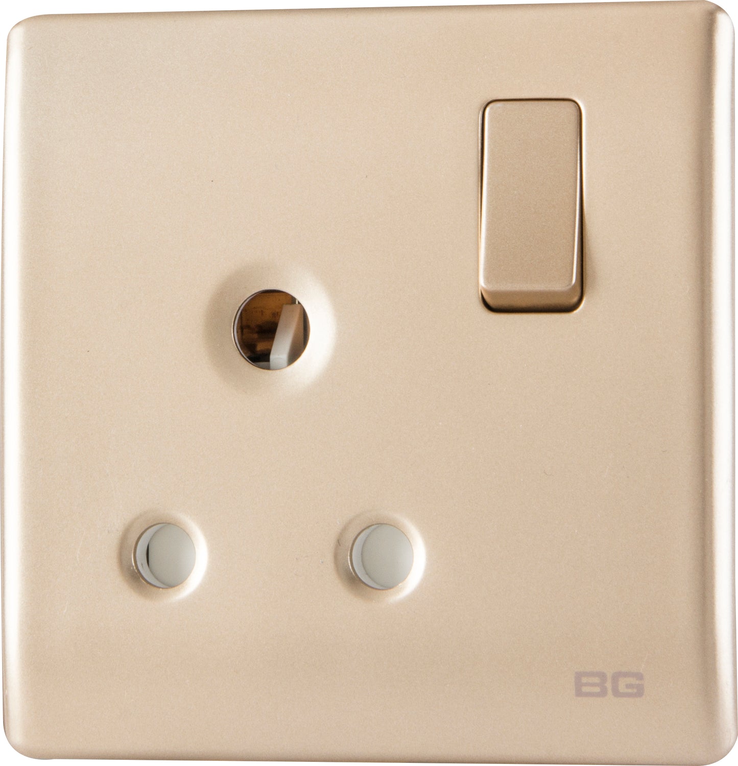 British General | PCCH99 | Neo Slimline 15Amp Single Pole Round Pin Switched Socket, Champagne | 25 Years Warranty