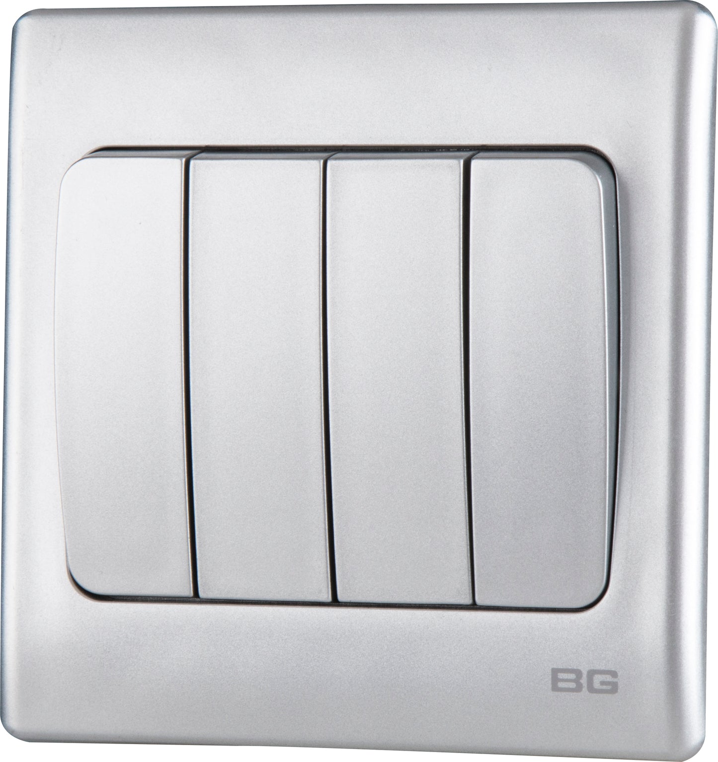 British General | PCSL44W | Neo Slimline 4 Mega Rocker 2-Way Switches, Silver | 25 Years Warranty