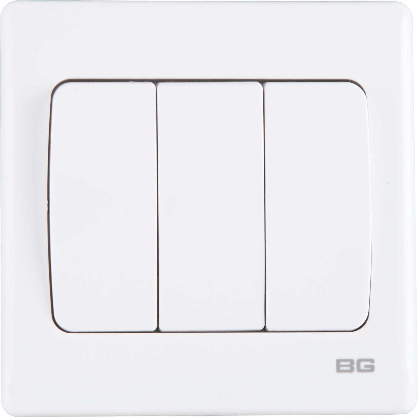 British General | PCWH43W | Neo Slimline 3 Mega Rocker 2-Way Switches, White | 25 Years Warranty