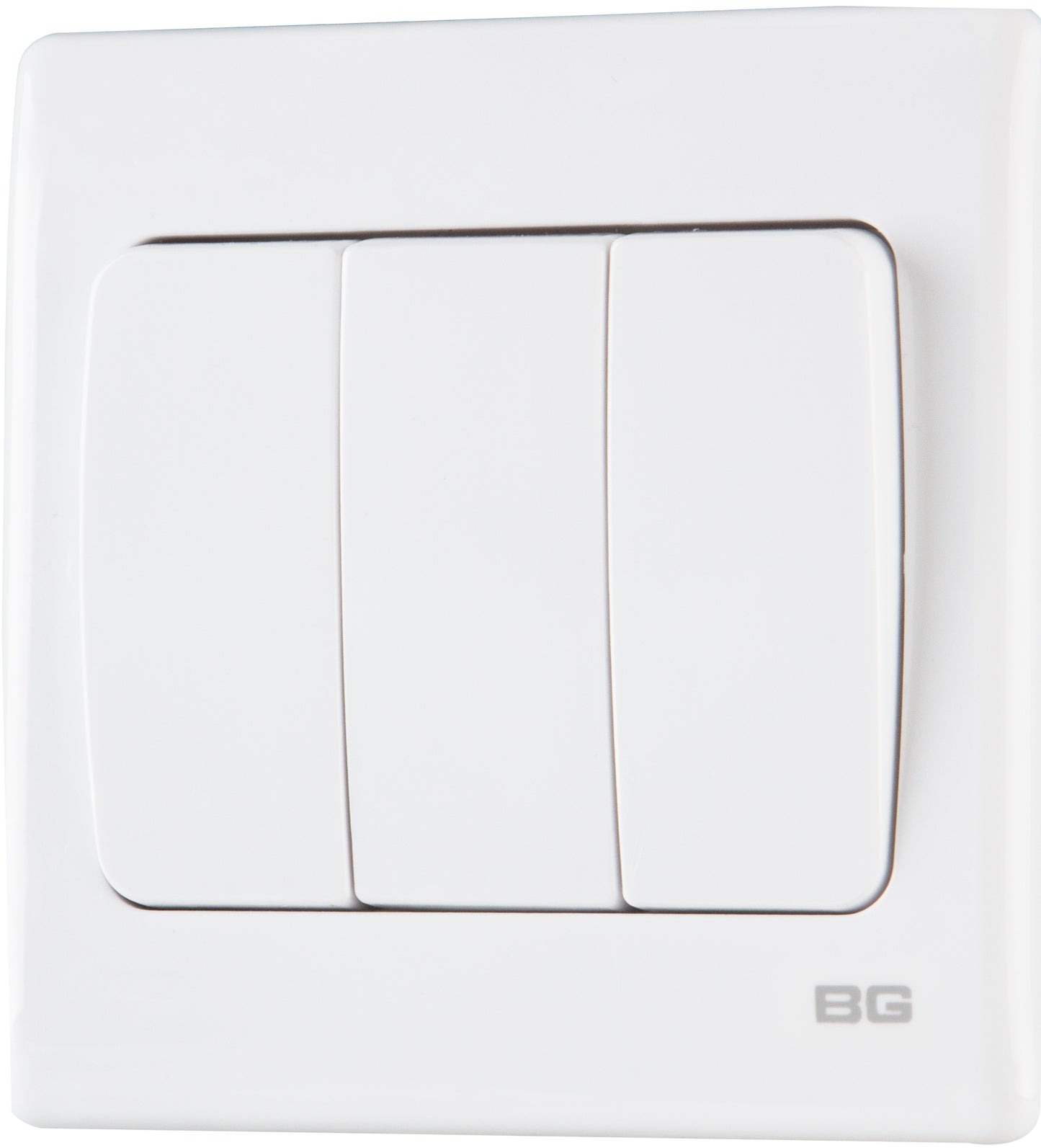 British General | PCWH43W | Neo Slimline 3 Mega Rocker 2-Way Switches, White | 25 Years Warranty