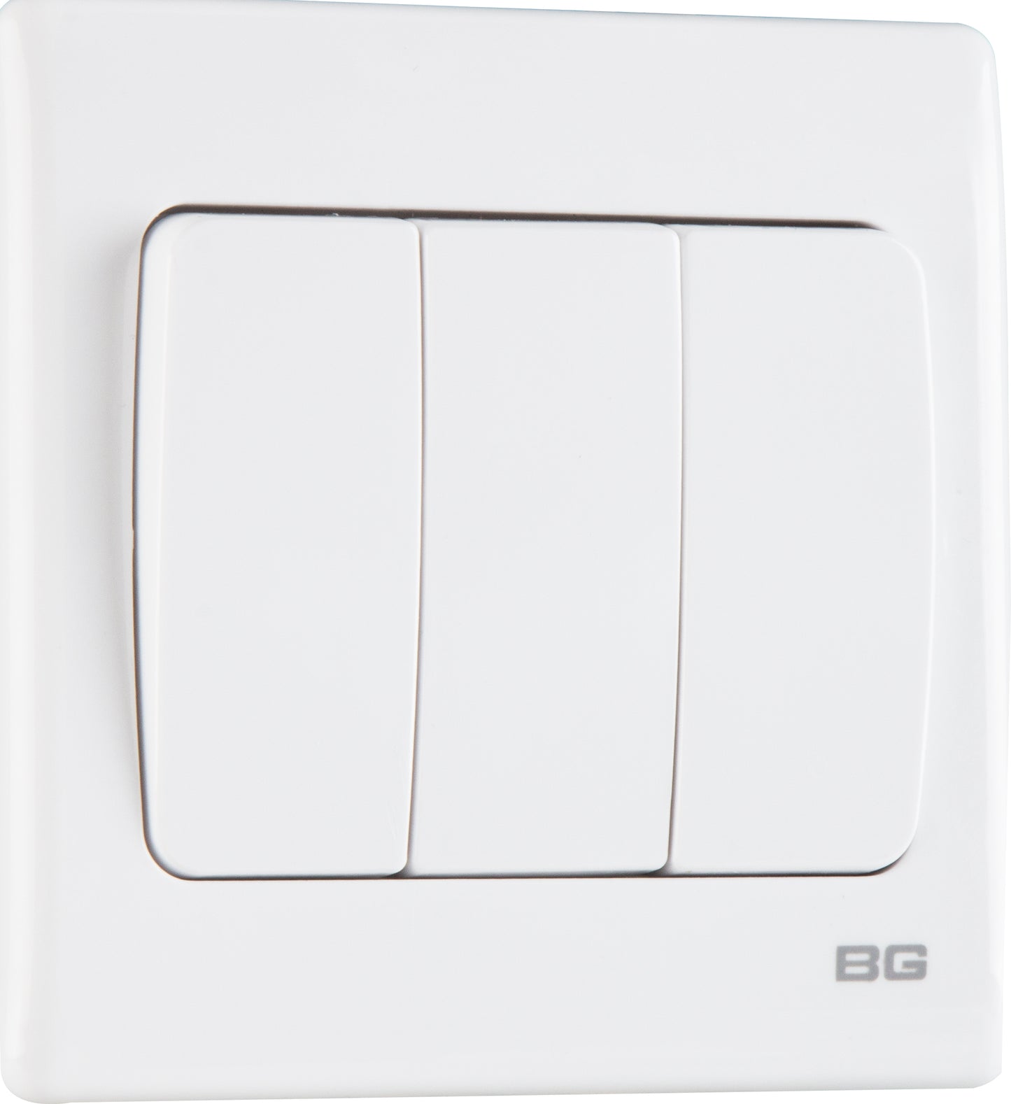 British General | PCWH43W | Neo Slimline 3 Mega Rocker 2-Way Switches, White | 25 Years Warranty