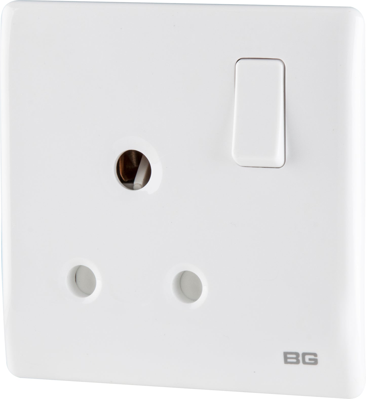 British General | PCWH99 | Neo Slimline 15Amp Single Pole Round Pin Switched Socket, White | 25 Years Warranty