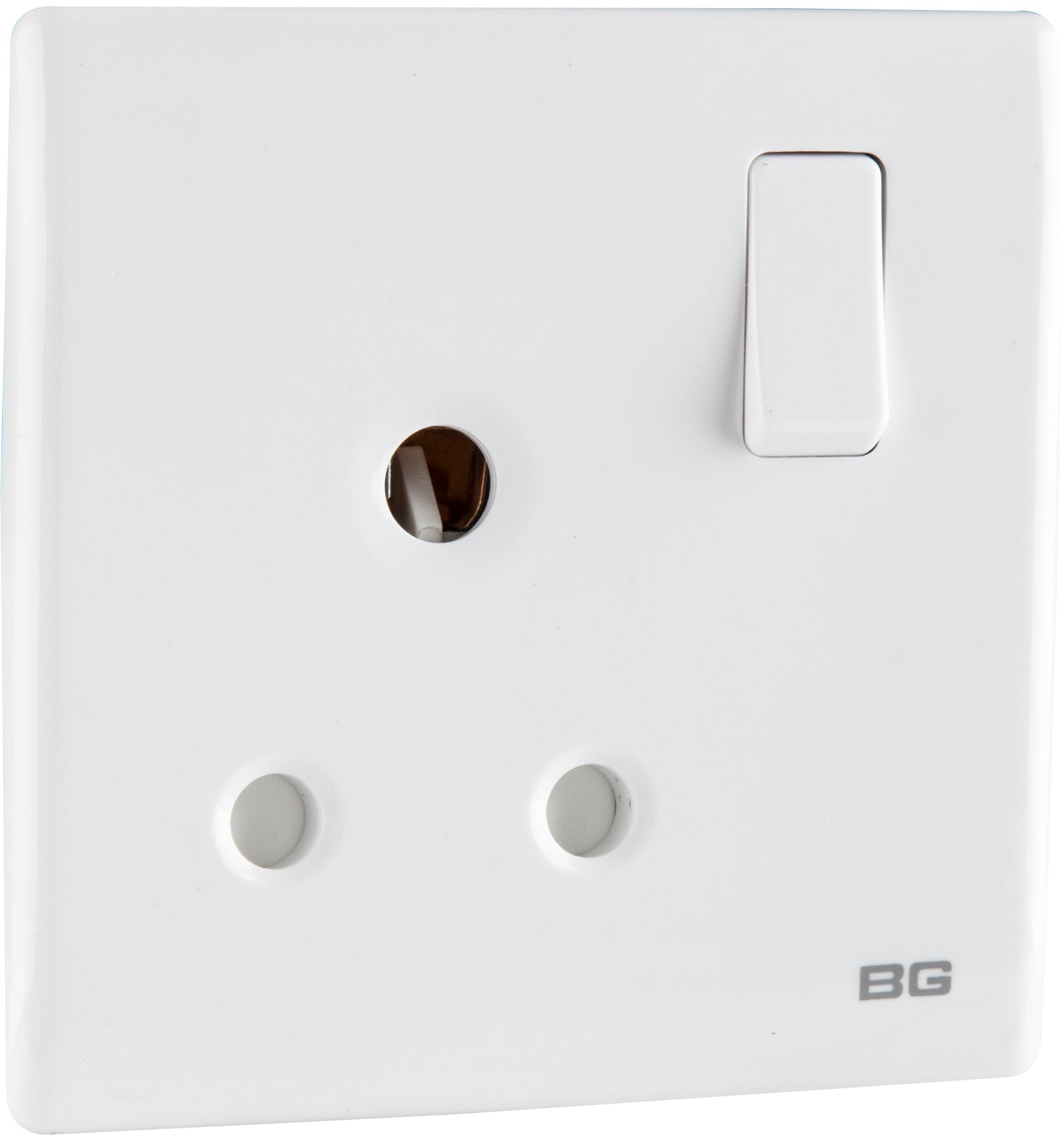 British General | PCWH99 | Neo Slimline 15Amp Single Pole Round Pin Switched Socket, White | 25 Years Warranty