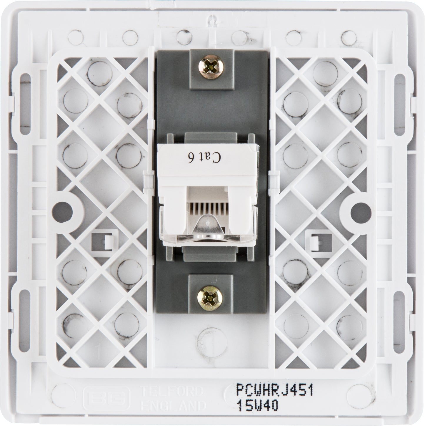 British General | PCWHRJ451 | Neo Slimline Single Gang RJ45 Data Socket, White | 25 Years Warranty