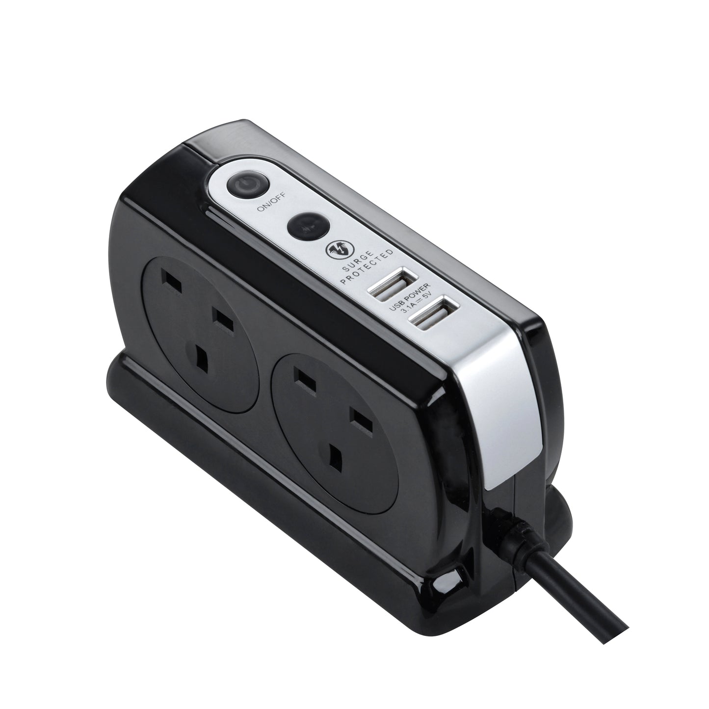 Masterplug | SRGDSU43PB | Surge Compact Back-To-Back Extension, 2 meter | 3 Years Warranty