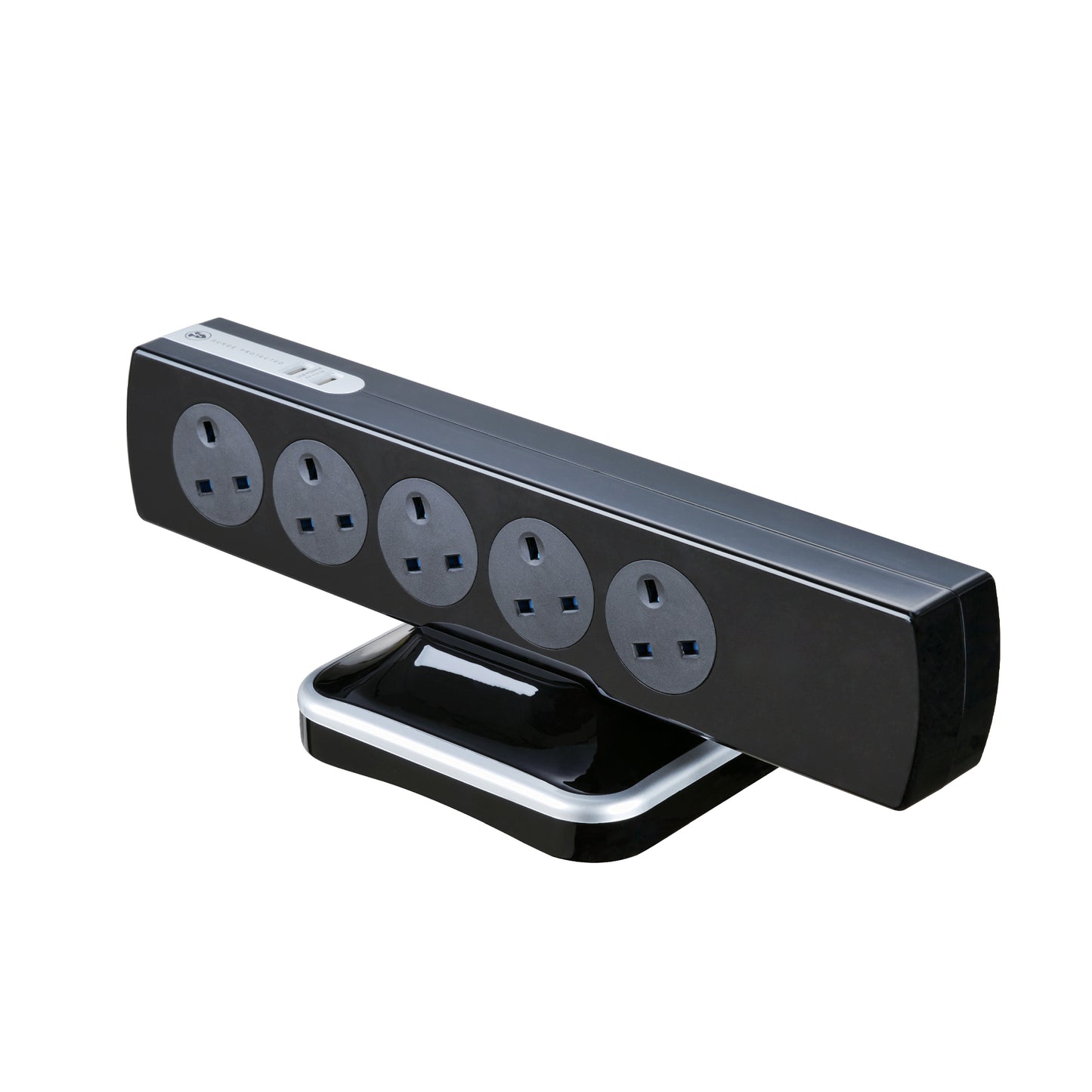 Masterplug | SRGTOWSU103PB | High Gloss USB 10 Sockets Tower Extension Lead, 3 meter, Piano Black | 3 Years Warranty