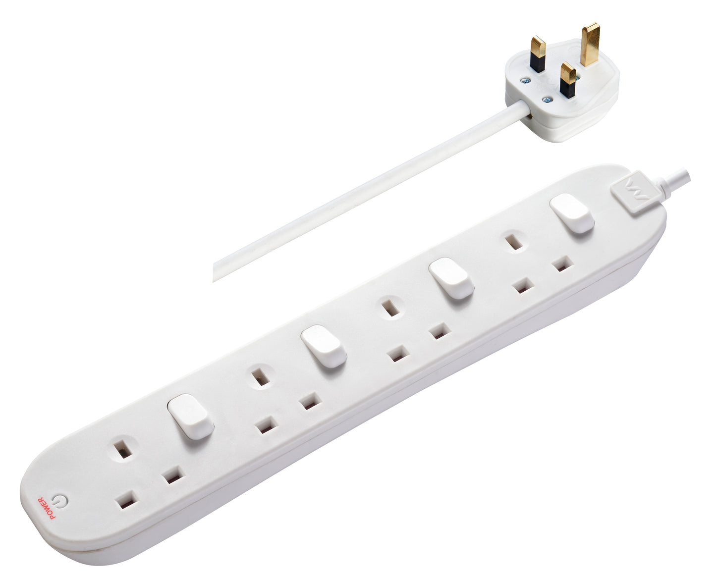 Masterplug | SWC42 | Individual Switched 4 Sockets Extension Lead with LED Indicator, 2 Meter | 3 Years Warranty