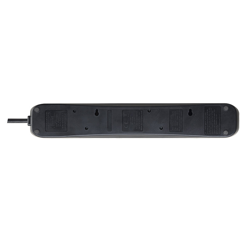 Masterplug | SWSRGU42PB | Individual Switched Surged Protected 4 Sockets Extension Lead, 2 meter, Piano Black | 3 Years Warranty