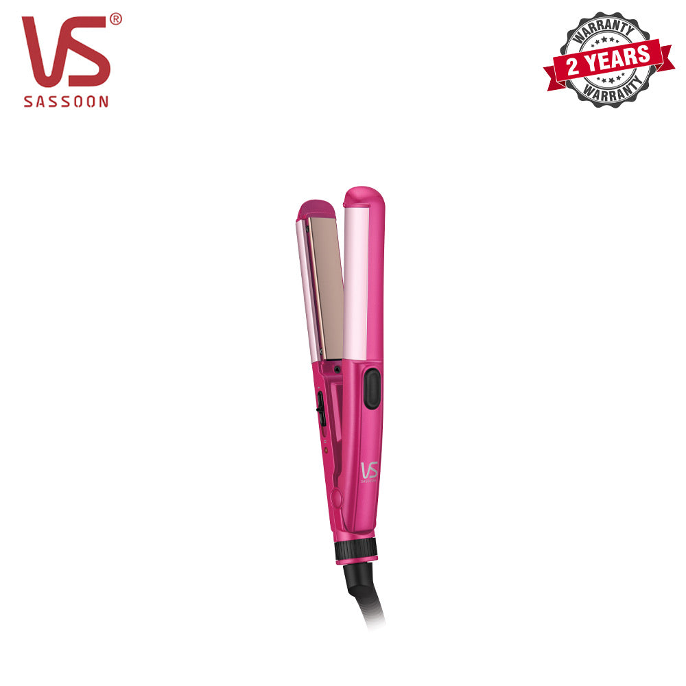 Vidal Sassoon VSLE69PH | Mini Ceramic Smooth & Curl Straightener | 180°C Optimal Heat | Ceramic Technology | 2 Years Warranty