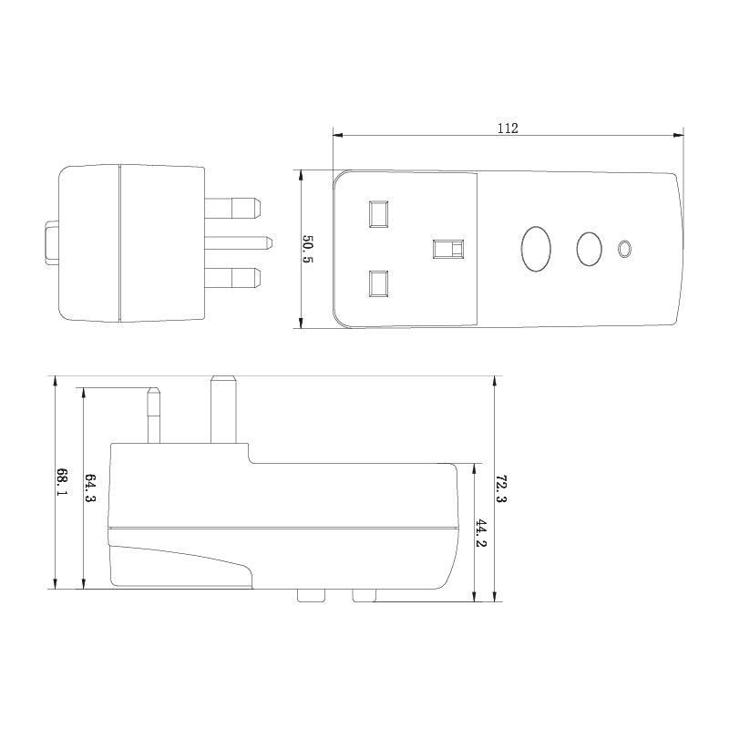 Masterplug | ARCDKG | RCD Safety Adaptor, Black | 3 Years Warranty